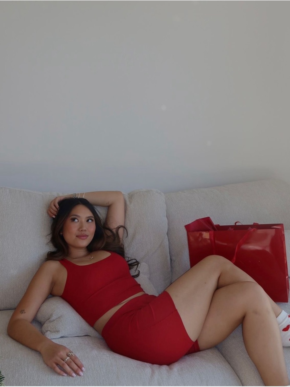 SKIMS Red Cotton Rib Boxers S - Picture 2 of 6